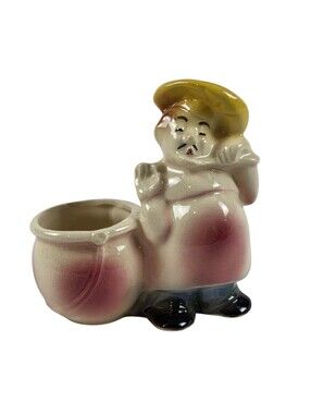 Vintage Chef Cooking Pot Ceramic Planter 5.5"h